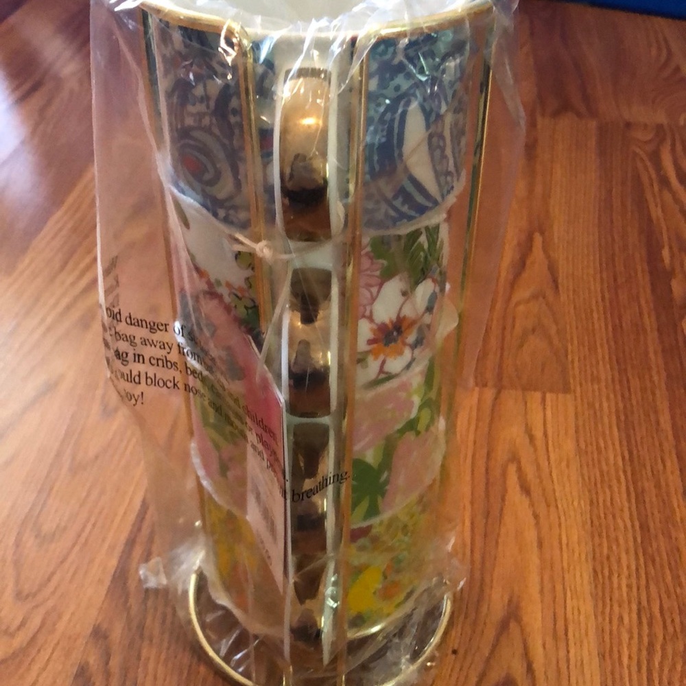 Lilly Pulitzer espresso cups with stand - Picture 5 of 6
